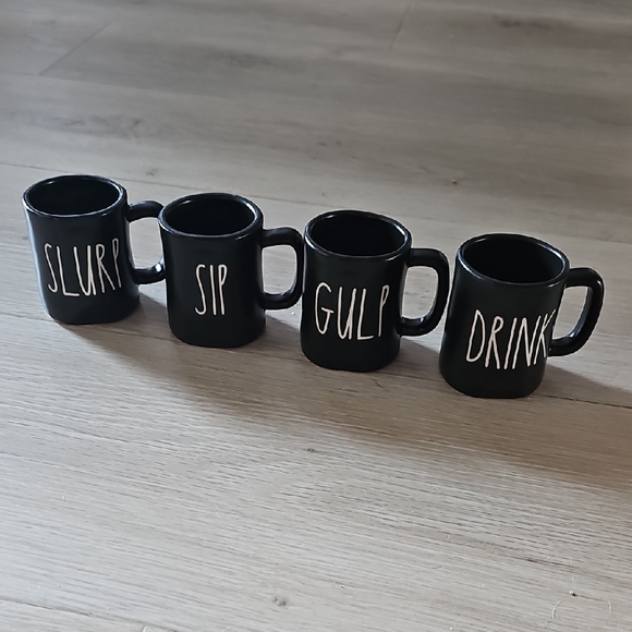 Rae Dunn Other - Rae Dunn Espresso Black Mug Set with Playful Text